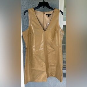 Banana Republicans Faux Leather Sleeveless V-neck Dress Size L